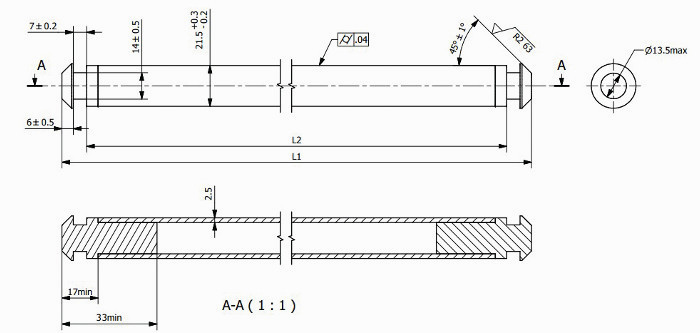 Semi Hollow Axles Drawings Semi Hollow Axles Drawings